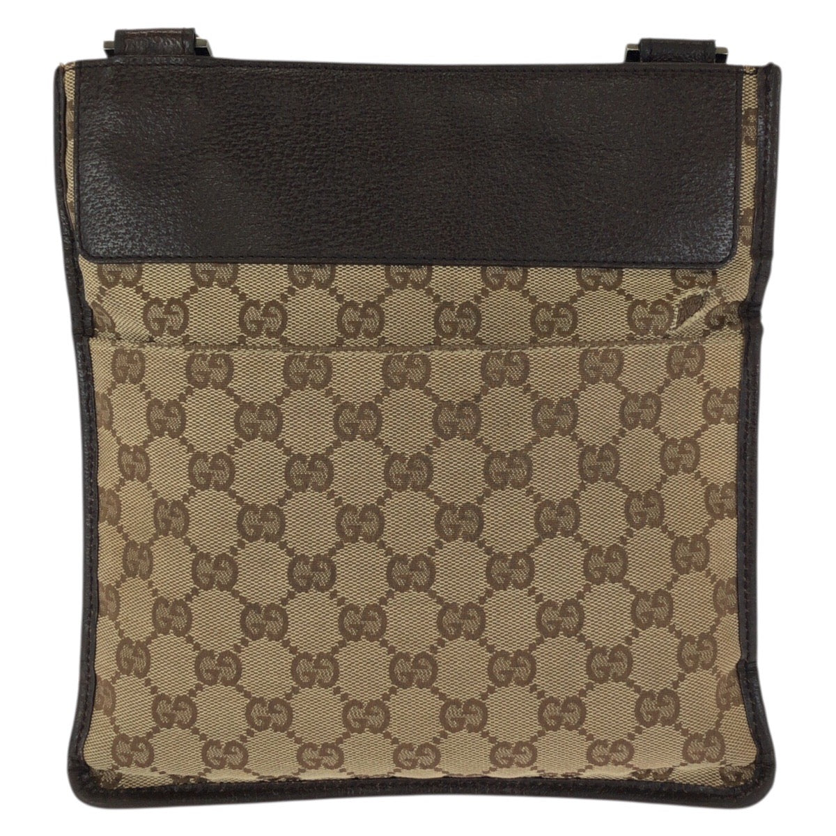 23506
GUCCI グッチ ベージュ ダークブラウン GGキャンバス / レザー 27639 ショルダーバッグ ポシェット レディース AB30