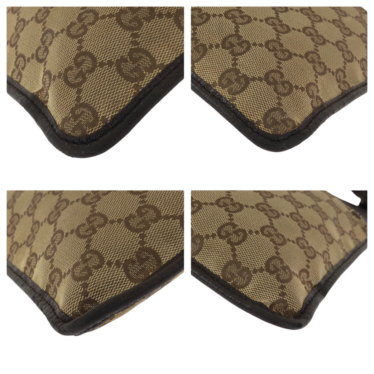 23506
GUCCI グッチ ベージュ ダークブラウン GGキャンバス / レザー 27639 ショルダーバッグ ポシェット レディース AB30