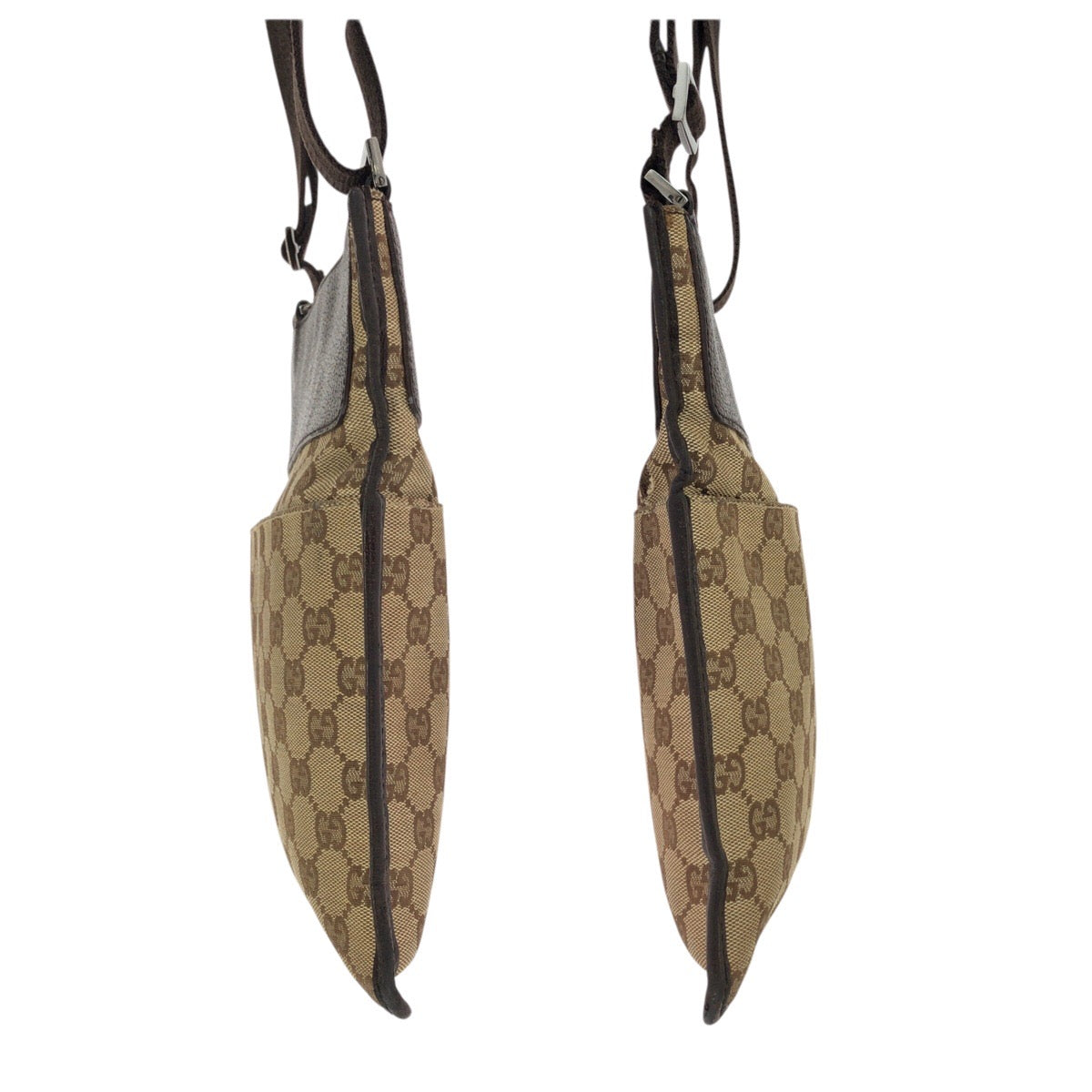 23506
GUCCI グッチ ベージュ ダークブラウン GGキャンバス / レザー 27639 ショルダーバッグ ポシェット レディース AB30