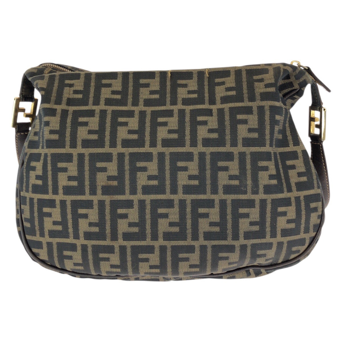 23508
FENDI フェンディ ズッカ ダークブラウン ゴールド金具 キャンバス / レザー ショルダーバッグ メッセンジャーバッグ レディース AB35