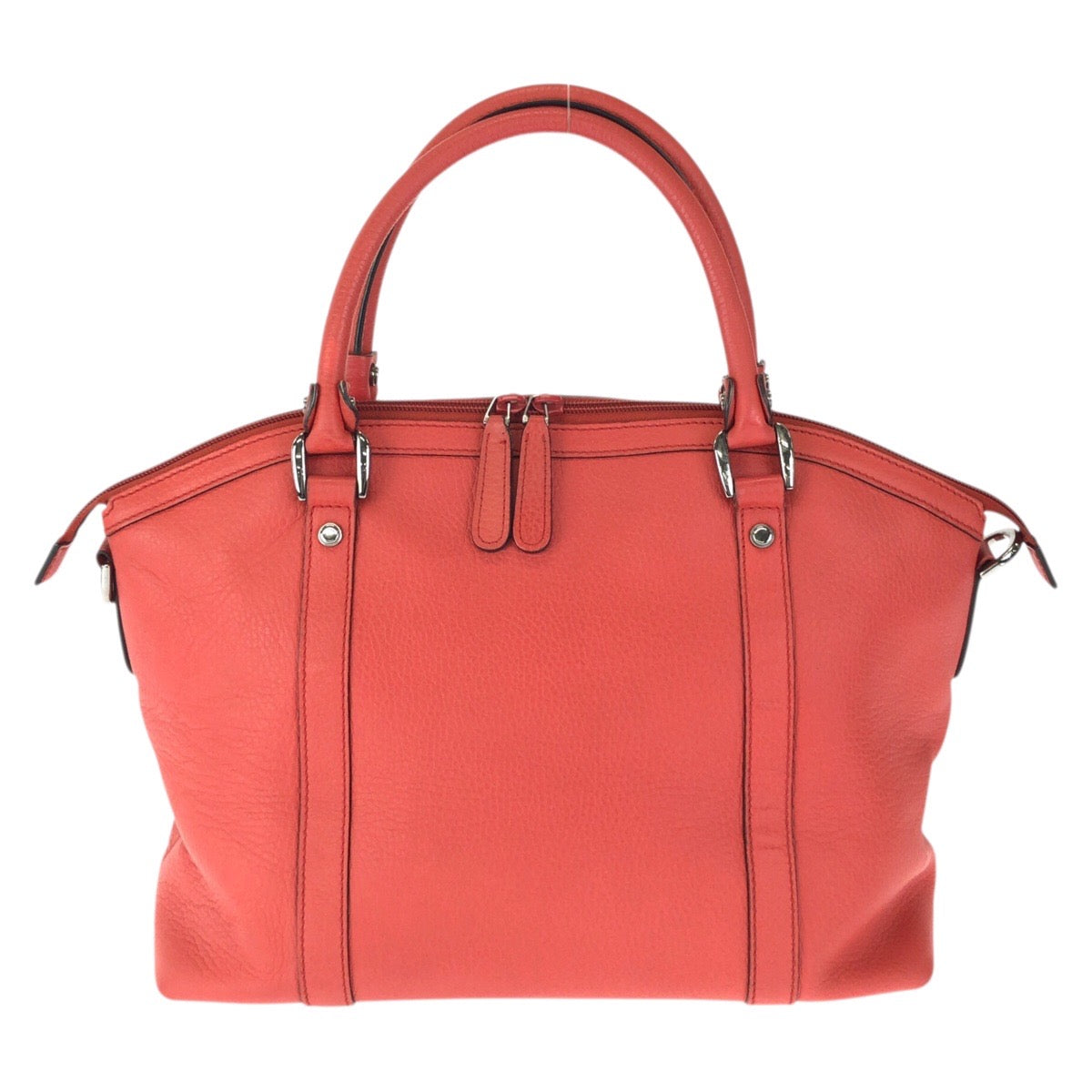 23509
GUCCI グッチ インターロッキング オレンジ ピンク ガンメタ金具 レザー 341503 トートバッグ ハンドバッグ レディース ABP42