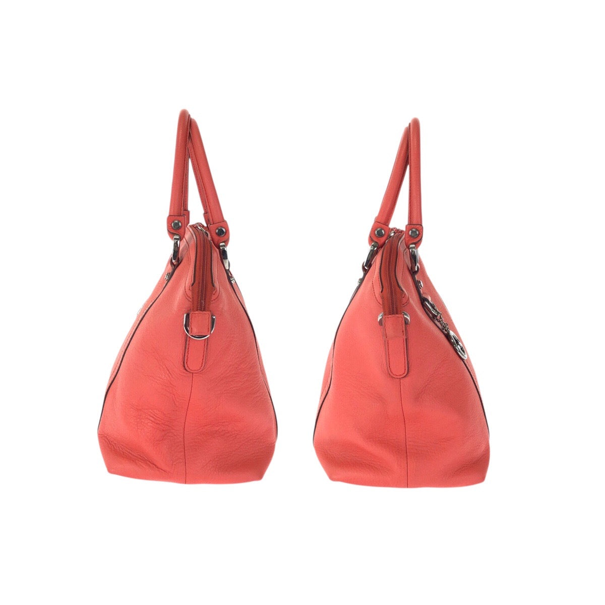 23509
GUCCI グッチ インターロッキング オレンジ ピンク ガンメタ金具 レザー 341503 トートバッグ ハンドバッグ レディース ABP42