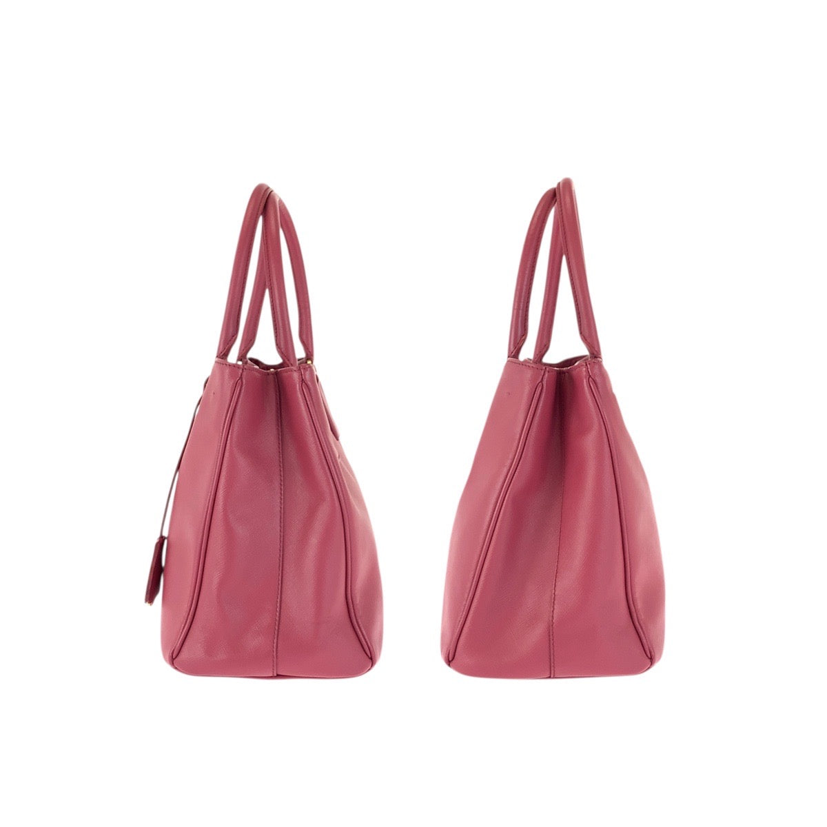 23512
PRADA プラダ サフィアーノ ガレリア 三角ロゴプレート 2way ピンク ゴールド金具 レザー ショルダーバッグ トートバッグ レディース ABP56