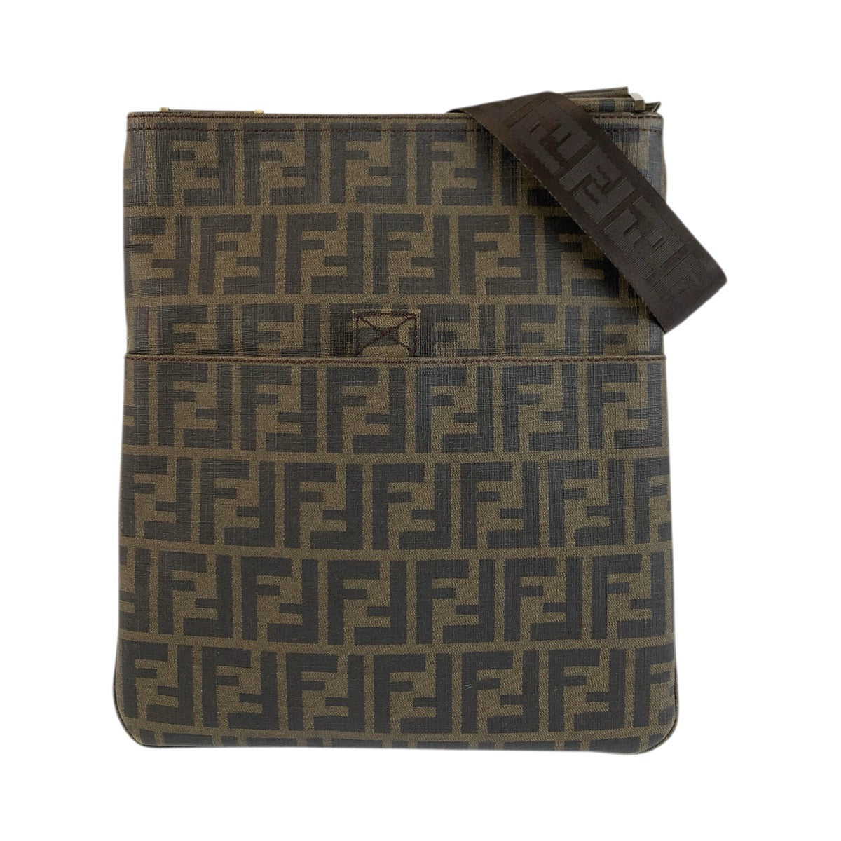 23514
FENDI フェンディ ズッカ ブラウン ゴールド金具 PVC 7VA207-UZD ショルダーバッグ ポシェット メンズ A52
