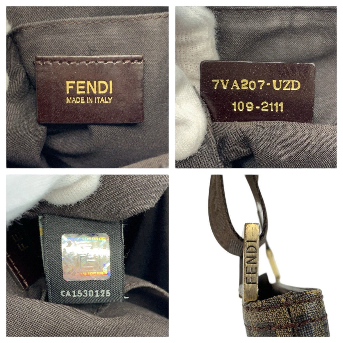 23514
FENDI フェンディ ズッカ ブラウン ゴールド金具 PVC 7VA207-UZD ショルダーバッグ ポシェット メンズ A52