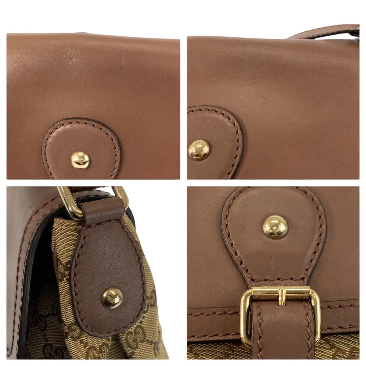23515
GUCCI グッチ スーキー ブラウン ベージュ ゴールド金具 GGキャンバス / レザー 308452 ショルダーバッグ ポシェット レディース ABP82