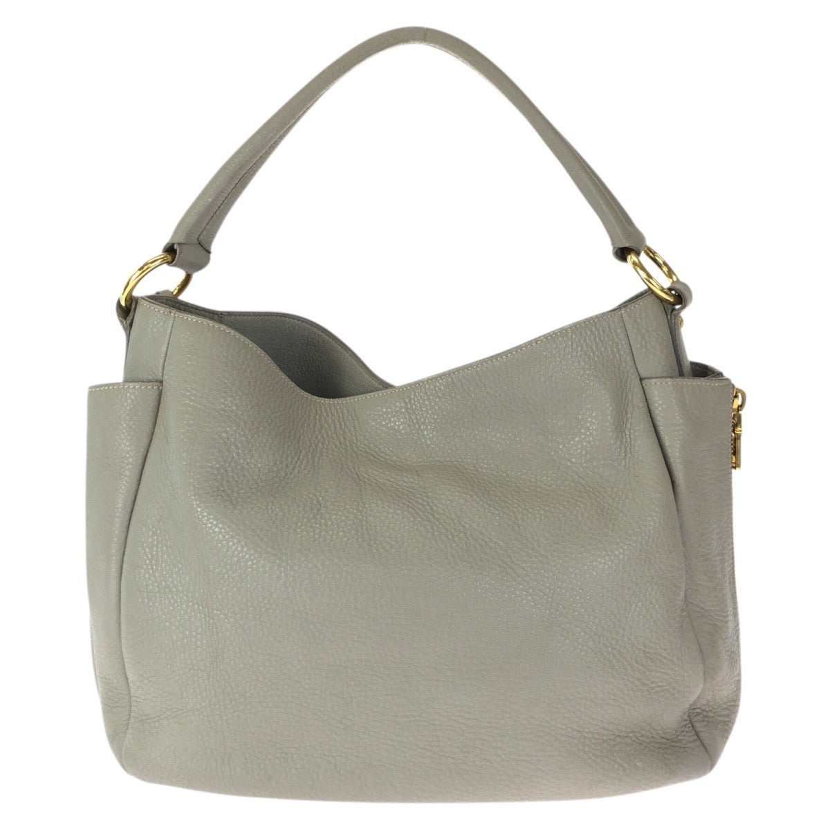 23516
PRADA プラダ ヴィッテロ ダイノ ライトグレー ゴールド金具 レザー ホーボー ショルダーバッグ ハンドバッグ レディース ABP60