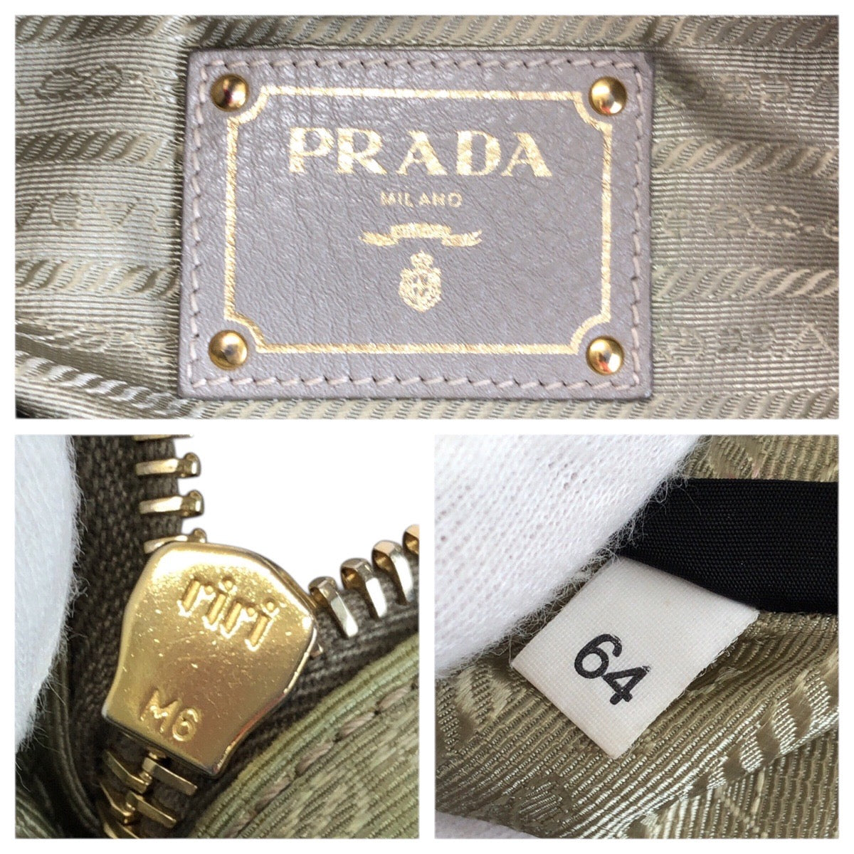 23516
PRADA プラダ ヴィッテロ ダイノ ライトグレー ゴールド金具 レザー ホーボー ショルダーバッグ ハンドバッグ レディース ABP60