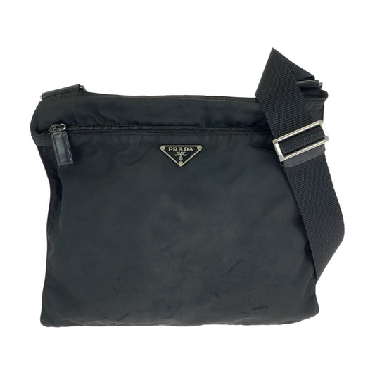 23519
PRADA プラダ テスート 三角ロゴプレート ブラック 黒 シルバー金具 ナイロン ショルダーバッグ メッセンジャーバッグ レディース AB30