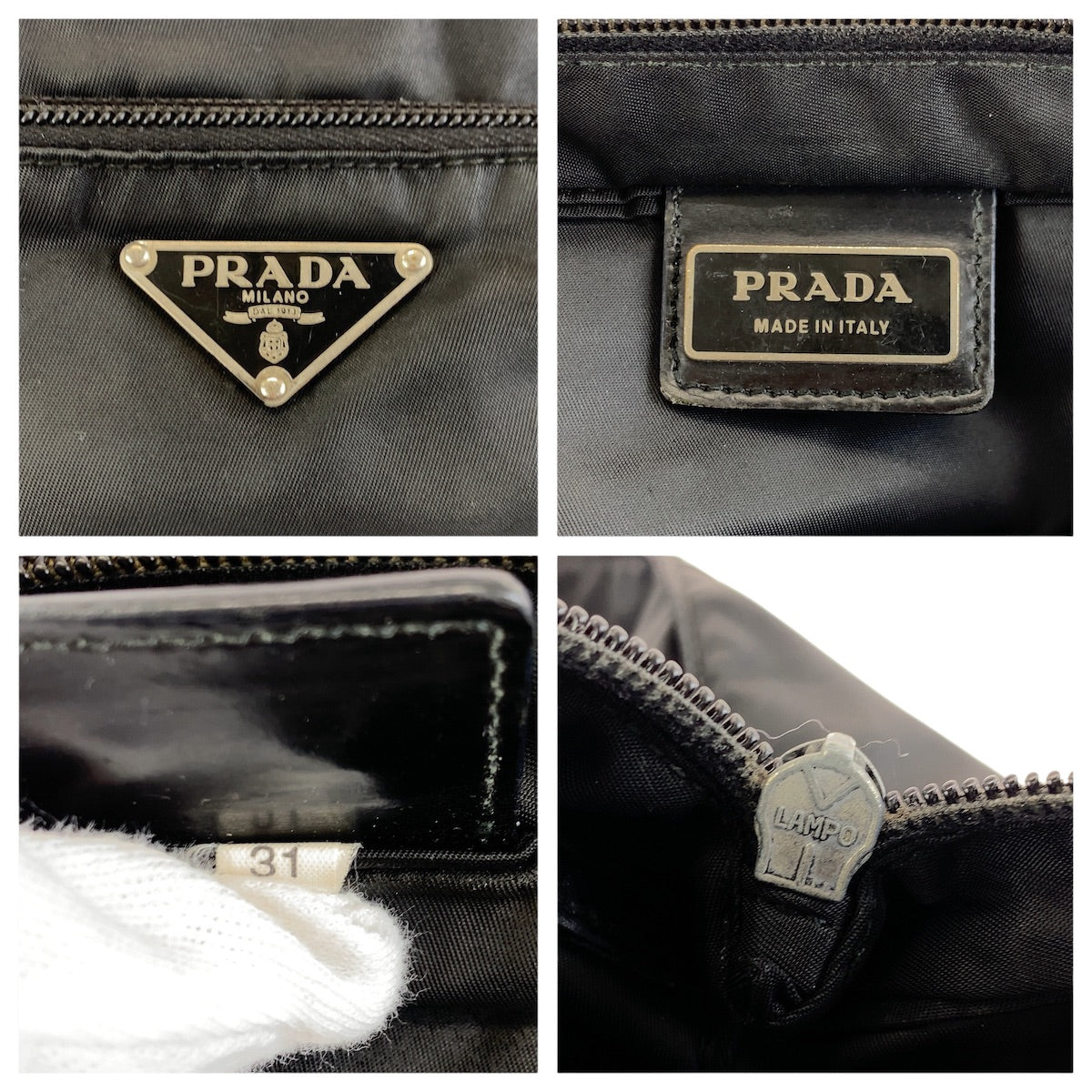 23519
PRADA プラダ テスート 三角ロゴプレート ブラック 黒 シルバー金具 ナイロン ショルダーバッグ メッセンジャーバッグ レディース AB30