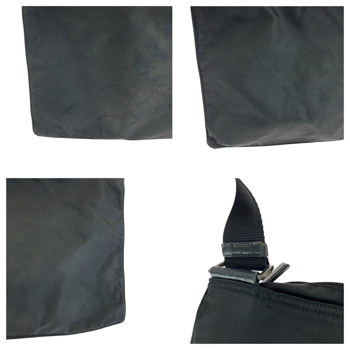 23519
PRADA プラダ テスート 三角ロゴプレート ブラック 黒 シルバー金具 ナイロン ショルダーバッグ メッセンジャーバッグ レディース AB30