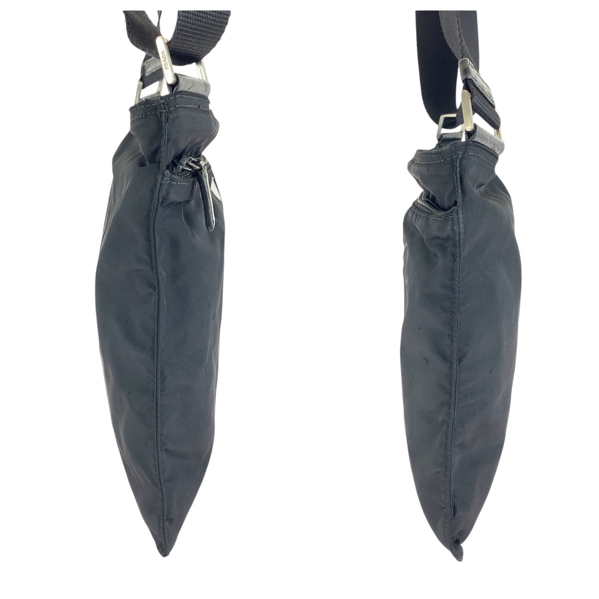 23519
PRADA プラダ テスート 三角ロゴプレート ブラック 黒 シルバー金具 ナイロン ショルダーバッグ メッセンジャーバッグ レディース AB30