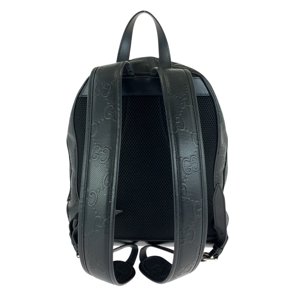 23520
GUCCI グッチ GGエンボス ブラック 黒 シルバー金具 レザー 658579 リュックサック バックパック メンズ AB