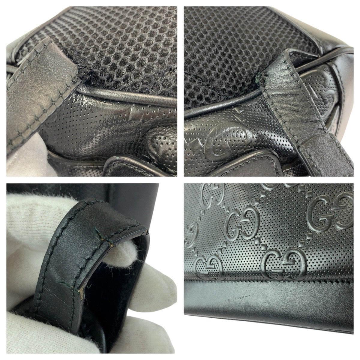 23520
GUCCI グッチ GGエンボス ブラック 黒 シルバー金具 レザー 658579 リュックサック バックパック メンズ AB