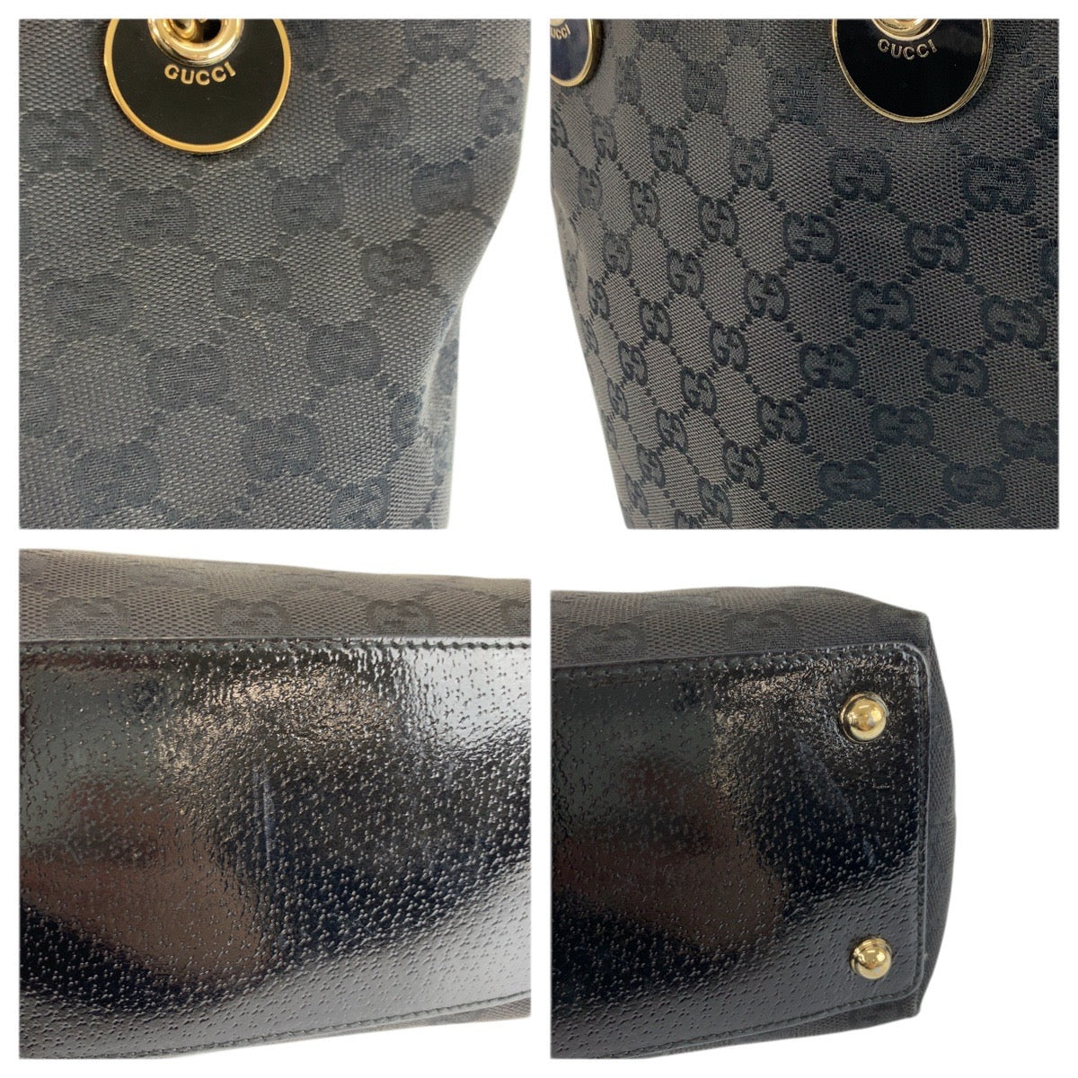 23522
GUCCI グッチ ブラック 黒 ゴールド金具 GGキャンバス 120340 トートバッグ ショルダーバッグ レディース ABP48