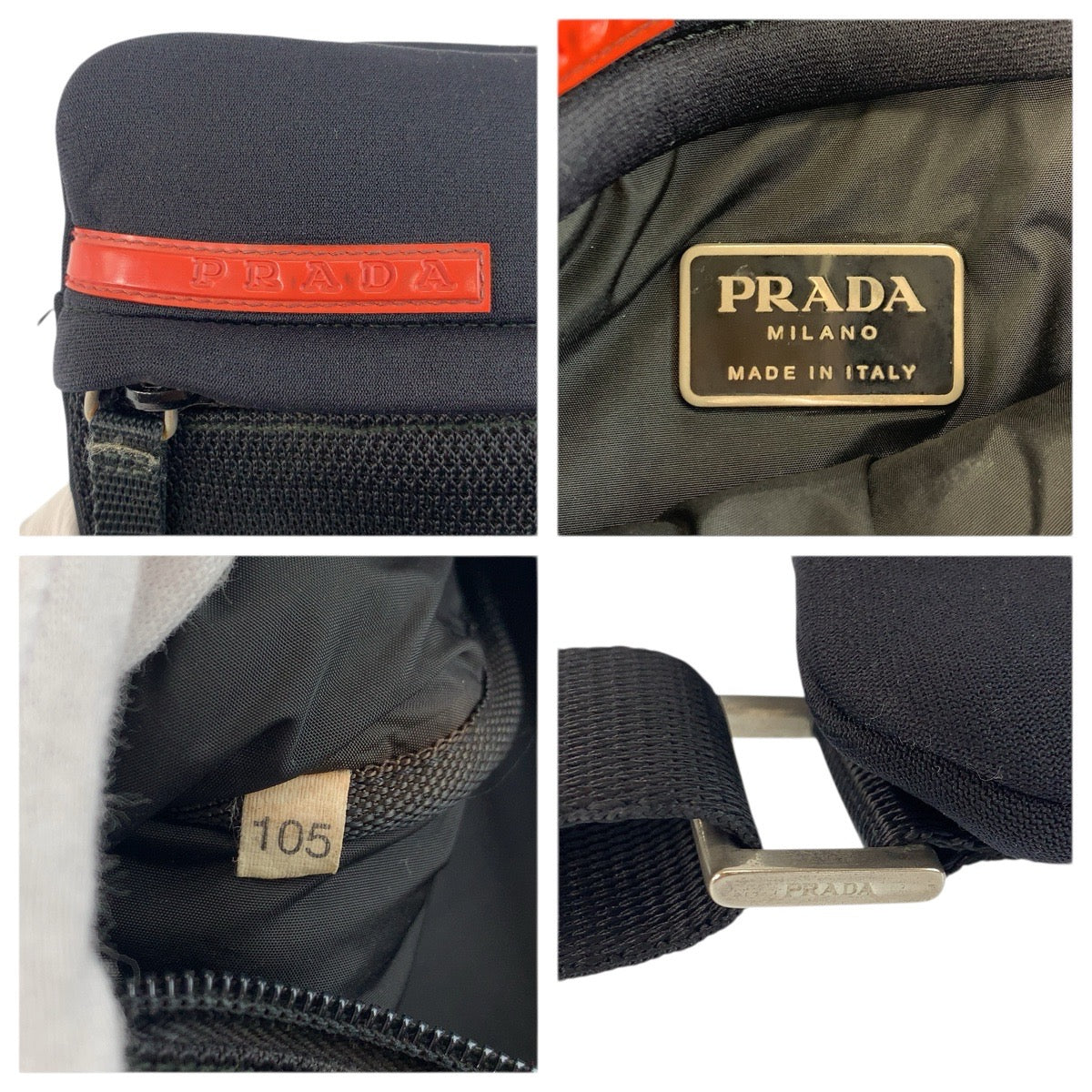 23523
PRADA SPORTS プラダスポーツ ブラック 黒 / ネオプレンメッシュ ショルダーバッグ ポシェット レディース ABP28