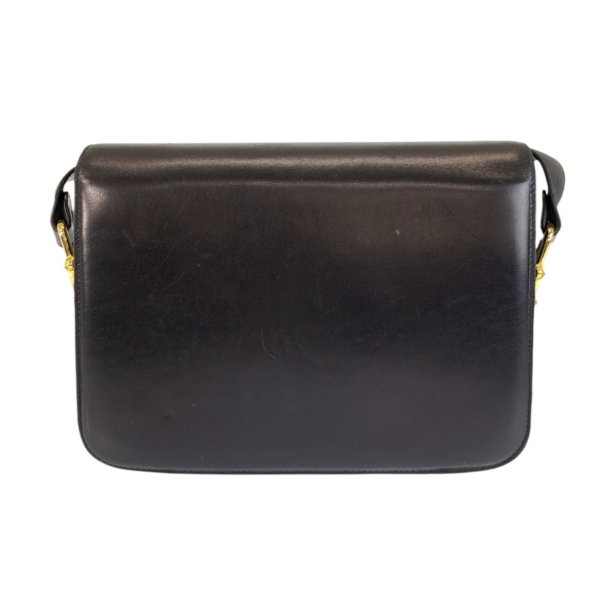 23524
CELINE セリーヌ ヴィンテージ 馬車金具 ブラック 黒 ゴールド金具 レザー ショルダーバッグ レディース ABP70