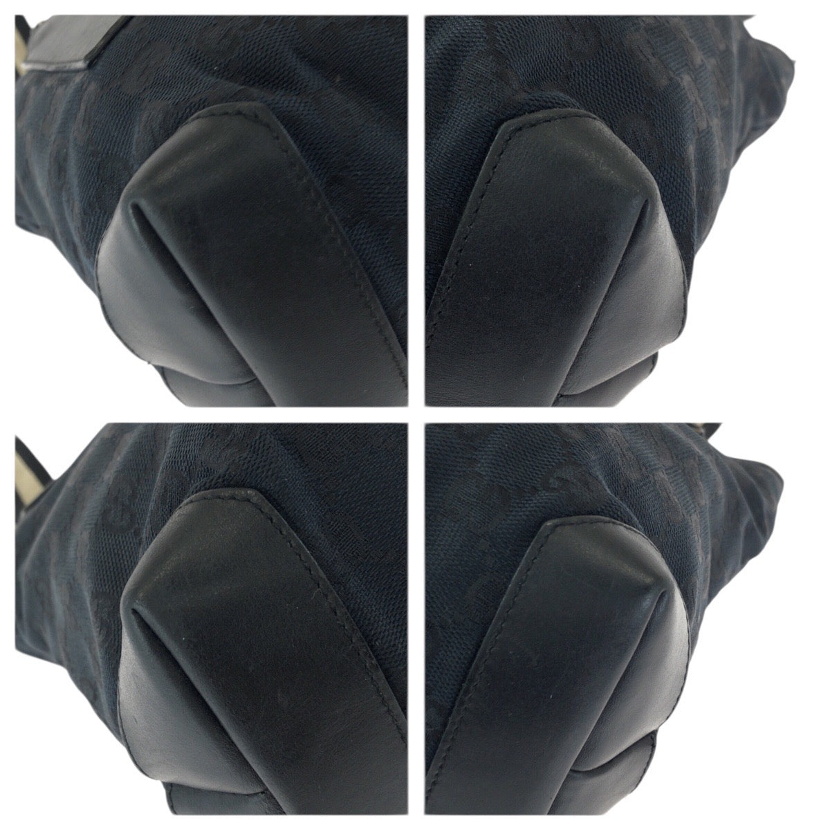 23525
GUCCI グッチ ブラック 黒 シルバー金具 GGキャンバス / レザー 019 0402 トートバッグ ショルダーバッグ レディース AB28