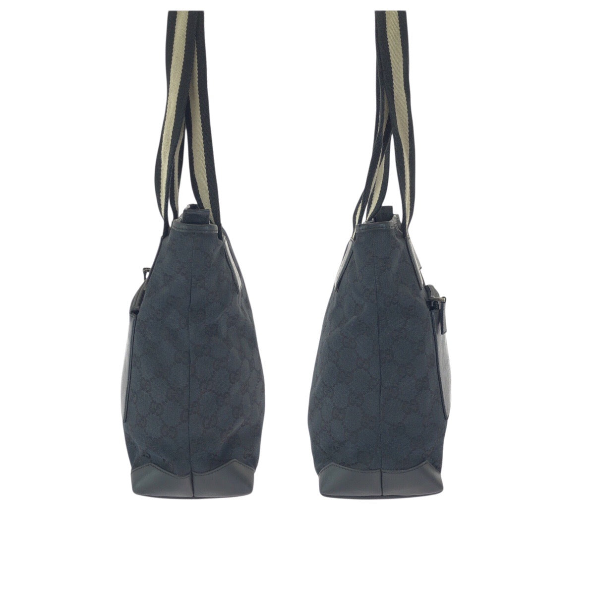 23525
GUCCI グッチ ブラック 黒 シルバー金具 GGキャンバス / レザー 019 0402 トートバッグ ショルダーバッグ レディース AB28