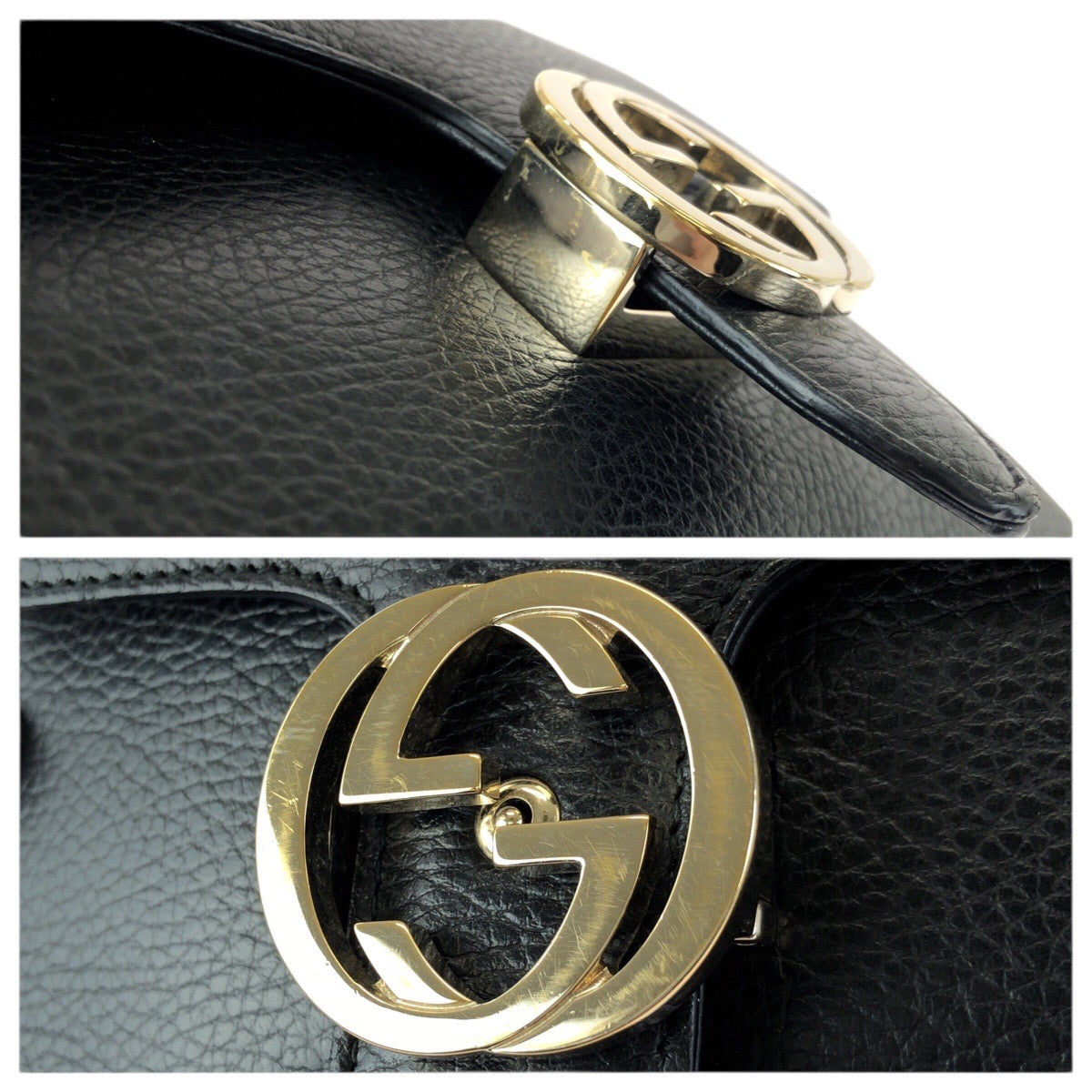 23526
GUCCI グッチ インターロッキングG 2way ブラック 黒 ゴールド金具 レザー 510302 チェーンショルダーバッグ ハンドバッグ レディース ABP92