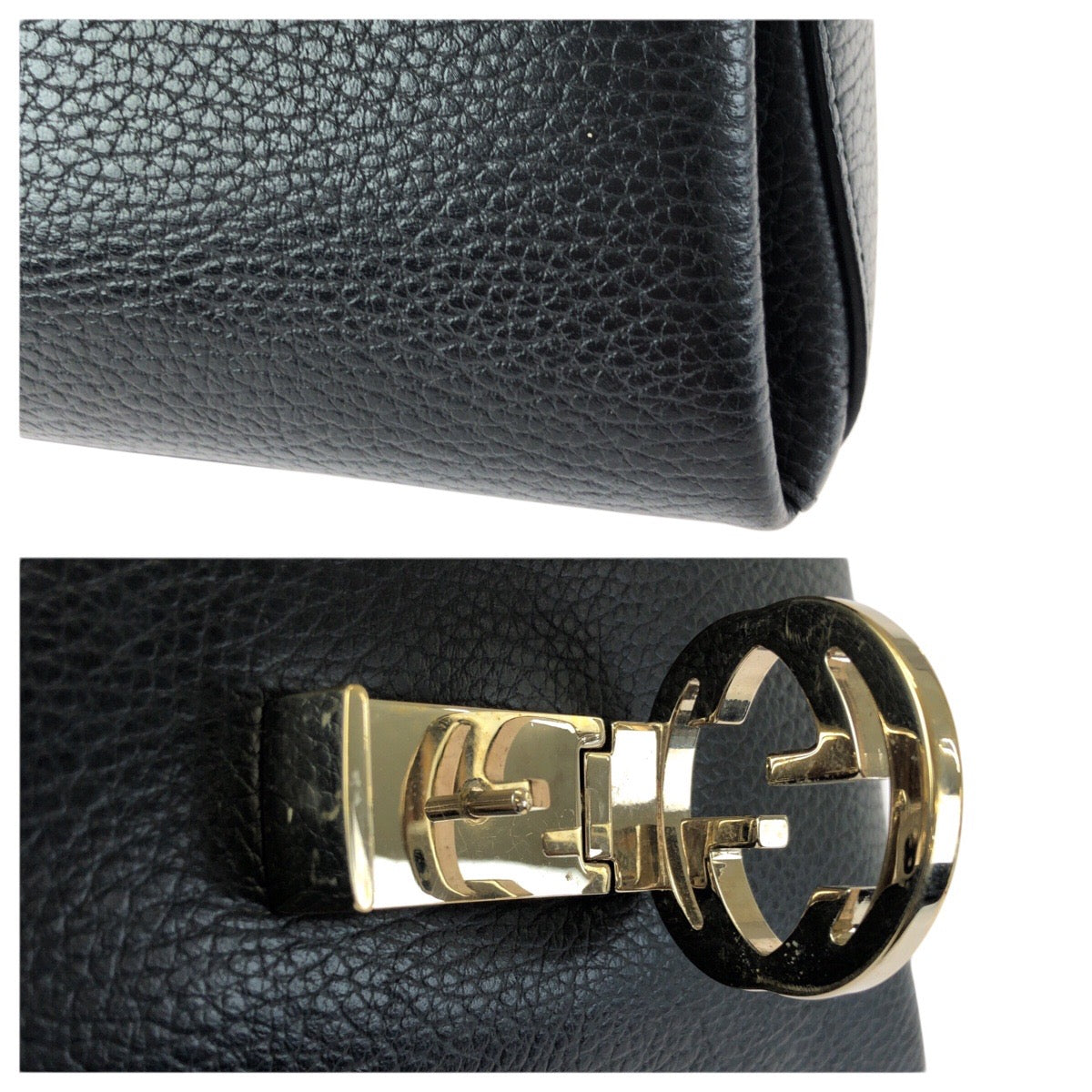 23526
GUCCI グッチ インターロッキングG 2way ブラック 黒 ゴールド金具 レザー 510302 チェーンショルダーバッグ ハンドバッグ レディース ABP92