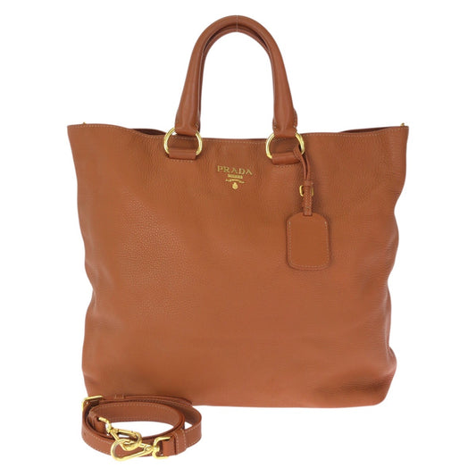 23527
PRADA プラダ ヴィッテロ ダイノ 2way ブラウン キャメル ゴールド金具 レザー トートバッグ ショルダーバッグ レディース ABP60