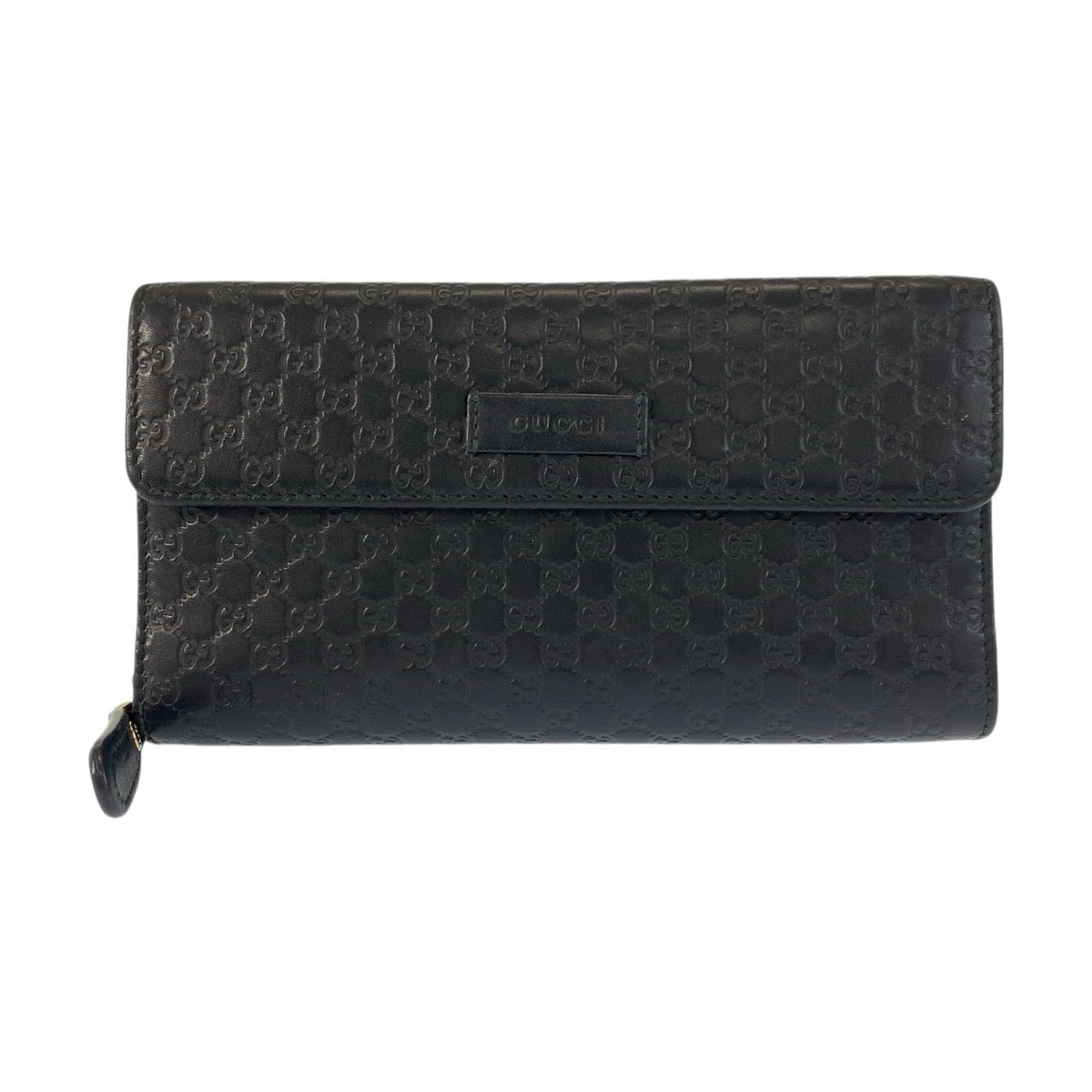23528
GUCCI グッチ マイクログッチシマ ブラック 黒 ゴールド金具 レザー 449364 長財布 ロングウォレット メンズ ABP28