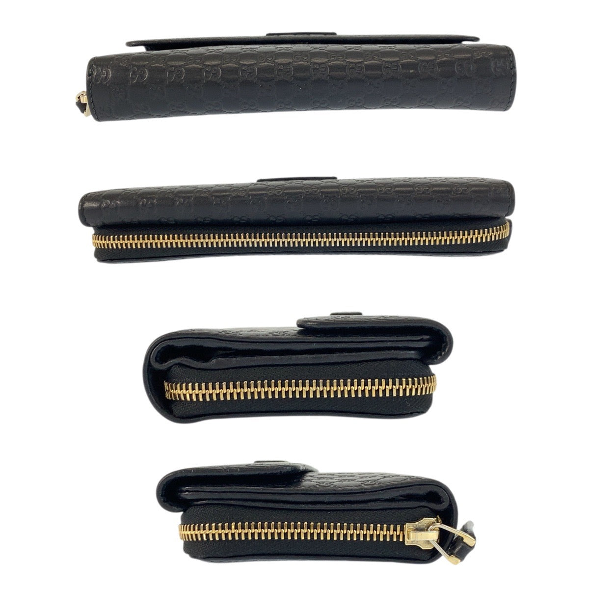 23528
GUCCI グッチ マイクログッチシマ ブラック 黒 ゴールド金具 レザー 449364 長財布 ロングウォレット メンズ ABP28