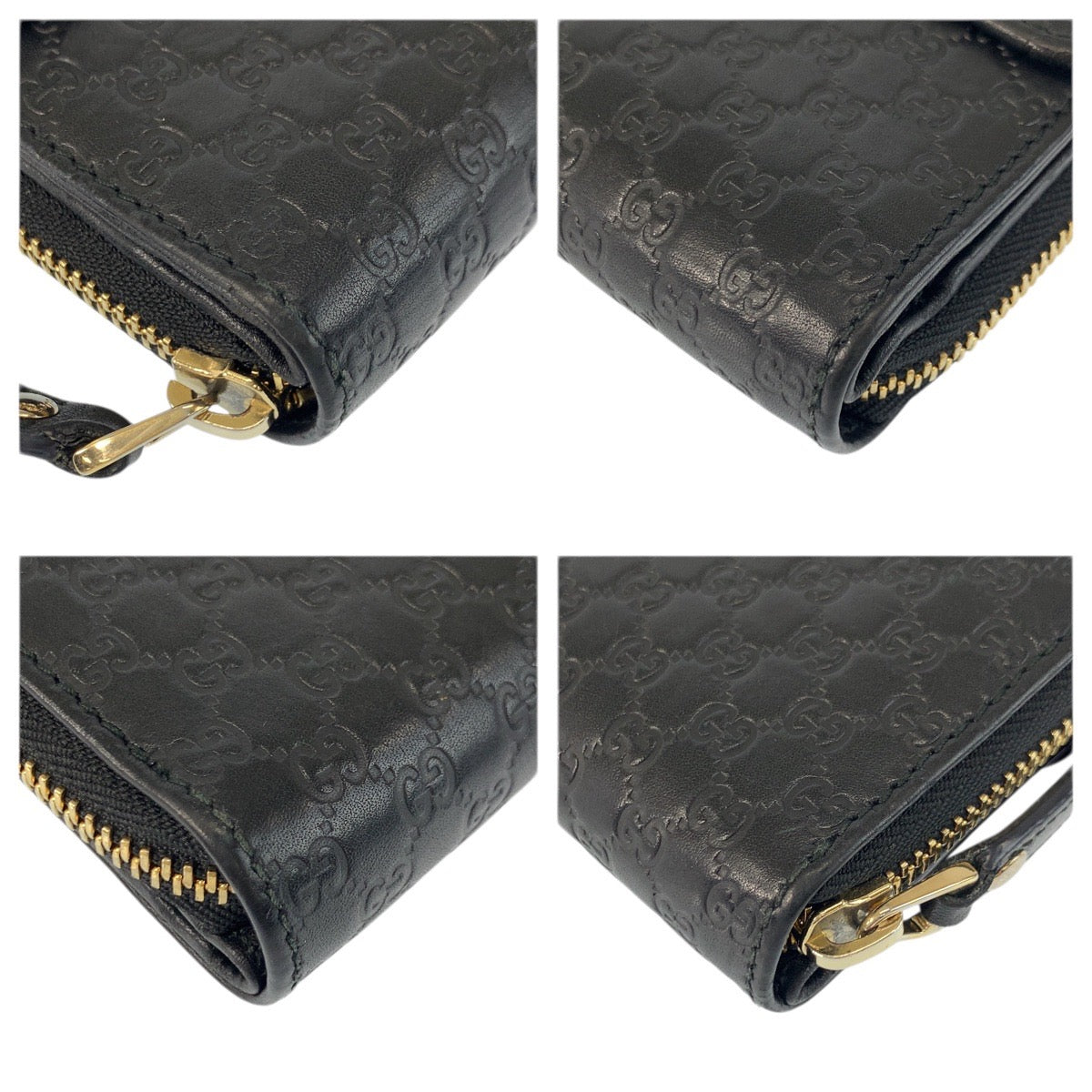 23528
GUCCI グッチ マイクログッチシマ ブラック 黒 ゴールド金具 レザー 449364 長財布 ロングウォレット メンズ ABP28