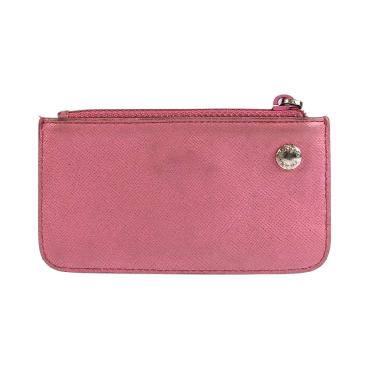 23529
PRADA プラダ サフィアーノ 三角ロゴプレート ピンク シルバー金具 レザー コインケース 小銭入れ レディース AB9