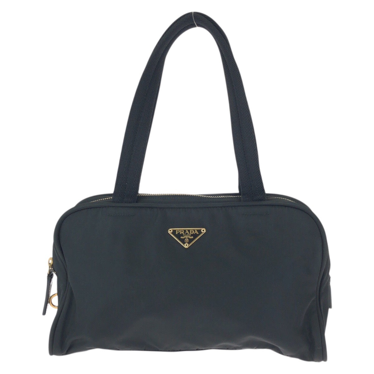23531
PRADA プラダ テスート 三角ロゴプレート ブラック 黒 ゴールド金具 ナイロン トートバッグ ミニボストンバッグ レディース A56