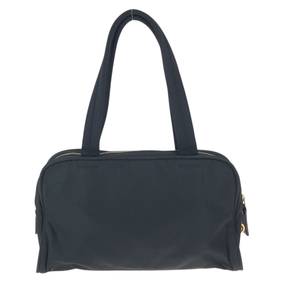 23531
PRADA プラダ テスート 三角ロゴプレート ブラック 黒 ゴールド金具 ナイロン トートバッグ ミニボストンバッグ レディース A56