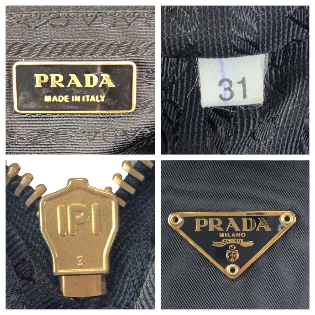 23531
PRADA プラダ テスート 三角ロゴプレート ブラック 黒 ゴールド金具 ナイロン トートバッグ ミニボストンバッグ レディース A56
