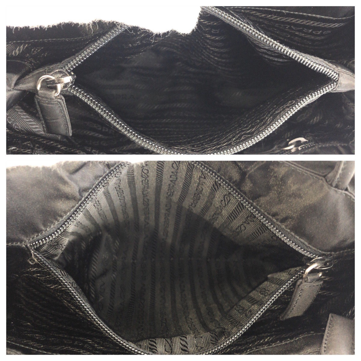 23532
PRADA プラダ テスート 三角ロゴプレート ブラック 黒 シルバー金具 ナイロン トートバッグ ハンドバッグ レディース A46