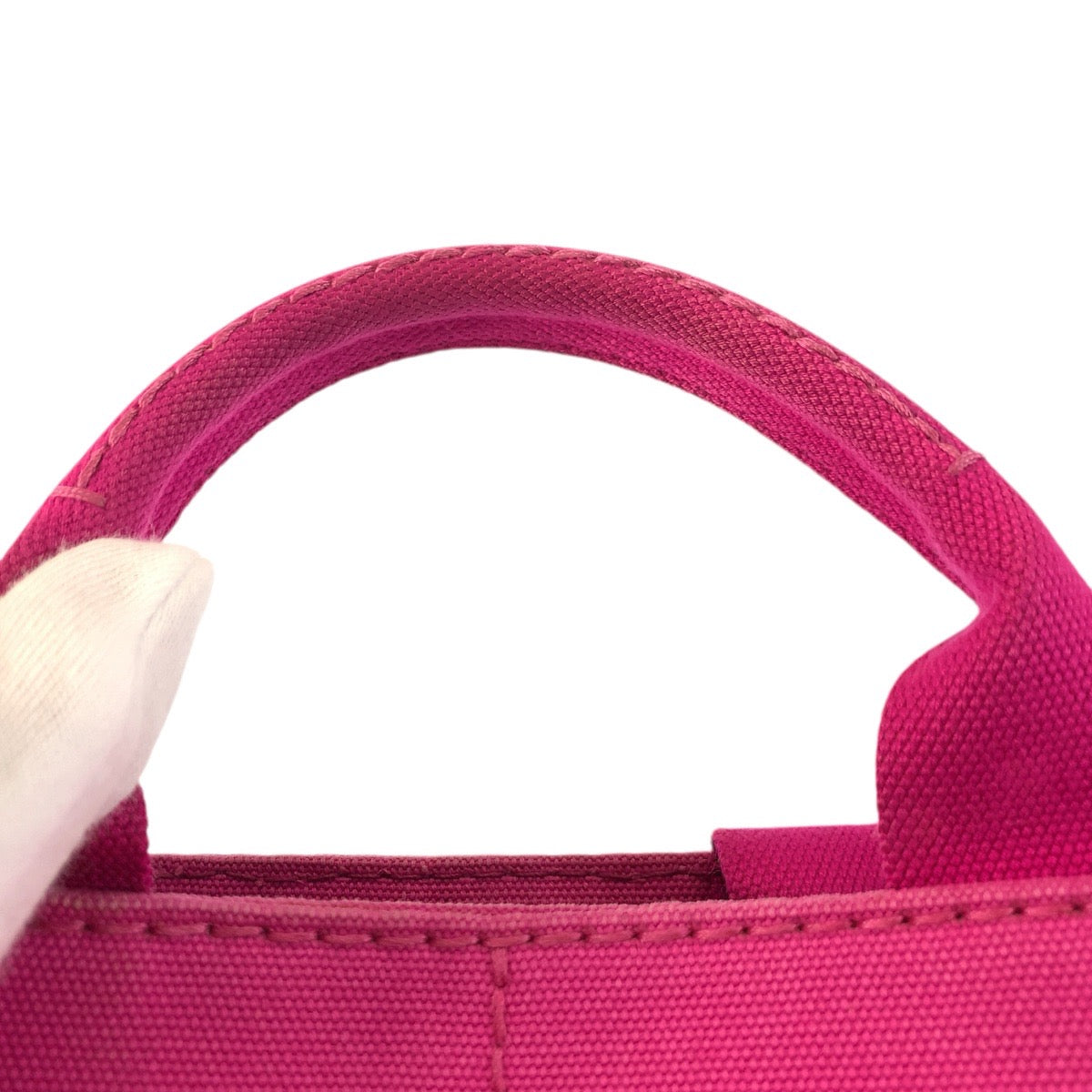 23533
PRADA プラダ カナパ 三角ロゴプレート ピンク ゴールド金具 キャンバス ハンドバッグ トートバッグ レディース AB46