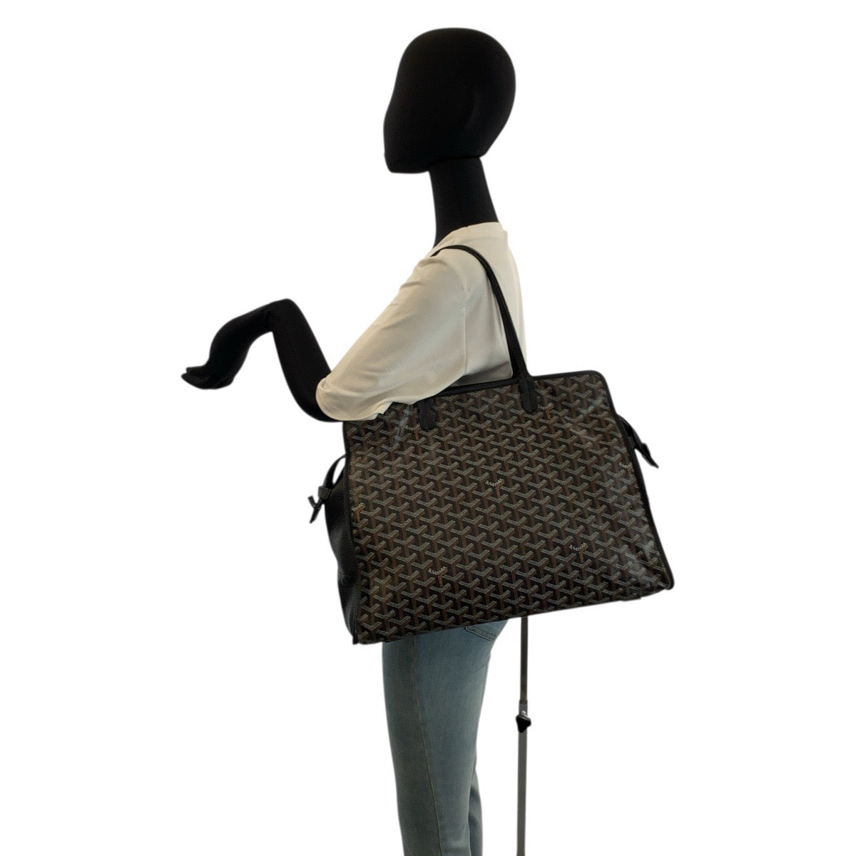 23536
GOYARD ゴヤール アーディPM ブラック 黒 ブラウン PVC / レザー トートバッグ ショルダーバッグ レディース ABP168