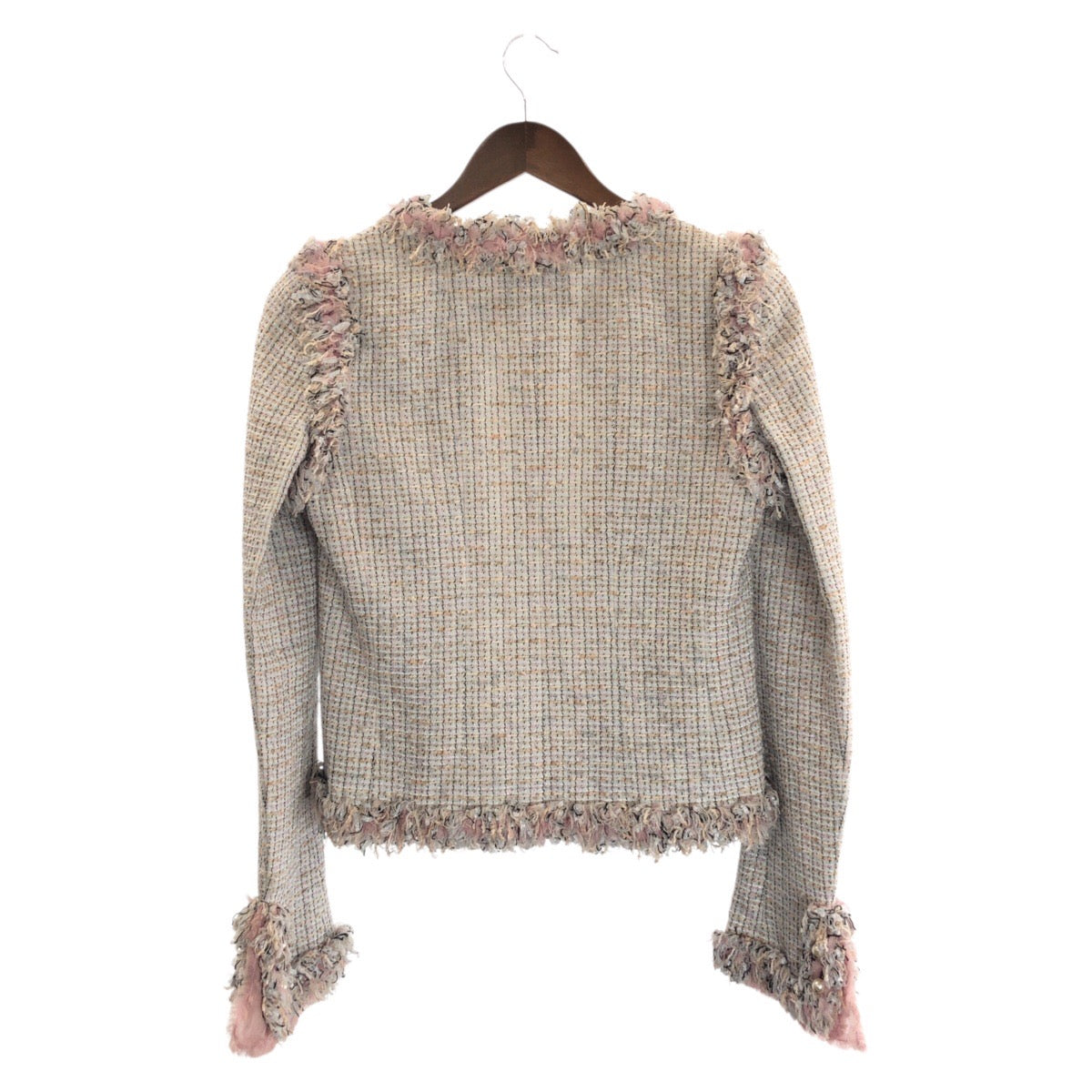 23537
CHANEL シャネル ツイード ココマーク サイズ38 ピンク コットン / ポリエステル P23740 P23501 セットアップ スーツ ジャケット スカート レディース ABP228