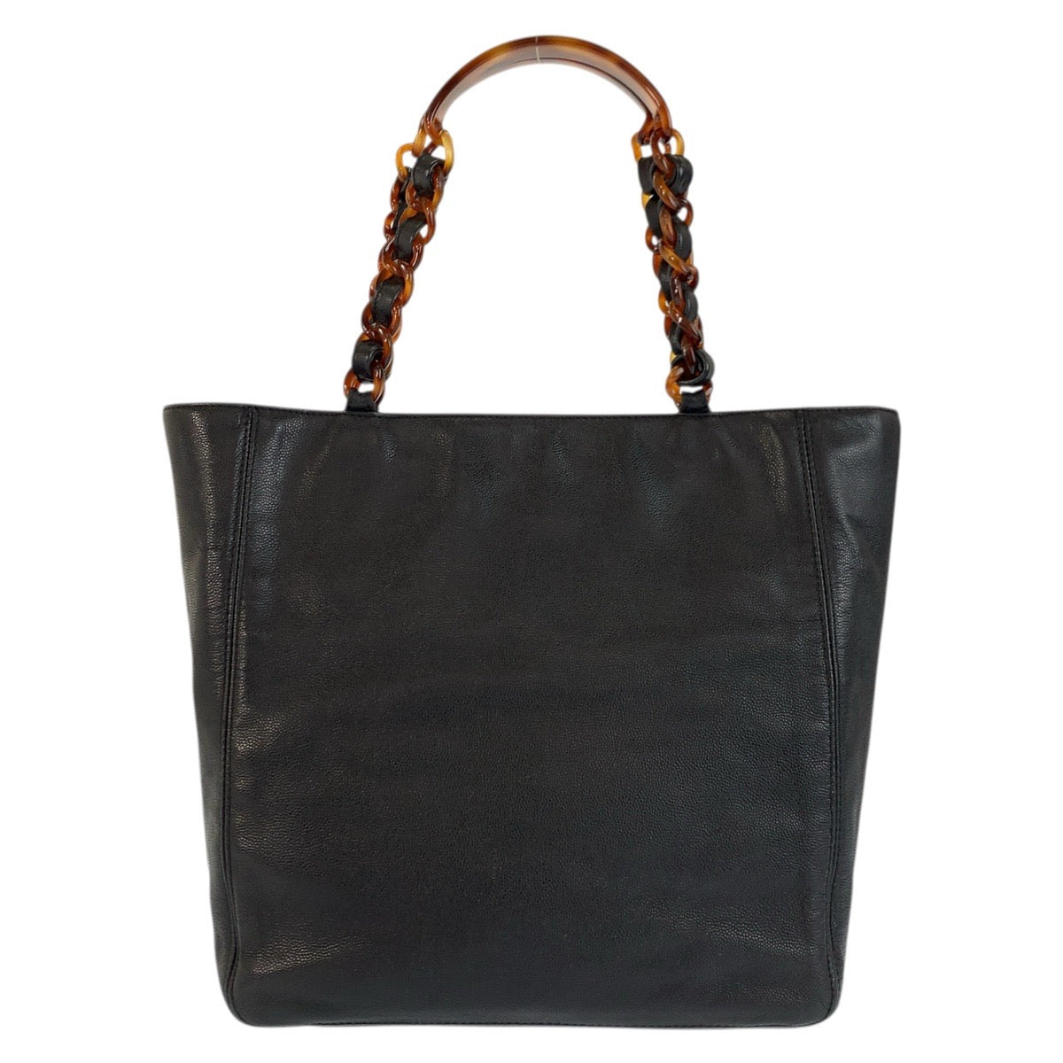 23538
CHANEL シャネル ヴィンテージ ココマーク マーブルチェーン ブラック 黒 レザー トートバッグ ショルダーバッグ レディース ABP190