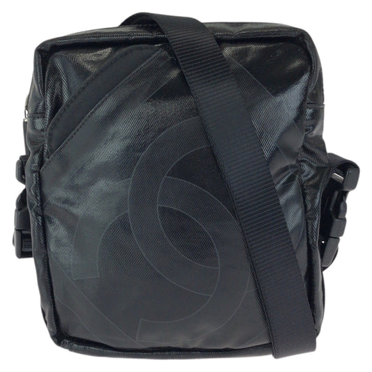 23540
CHANEL シャネル スポーツライン ココマーク ブラック 黒 シルバー金具 コーティングキャンバス ショルダーバッグ ポシェット レディース ABP70