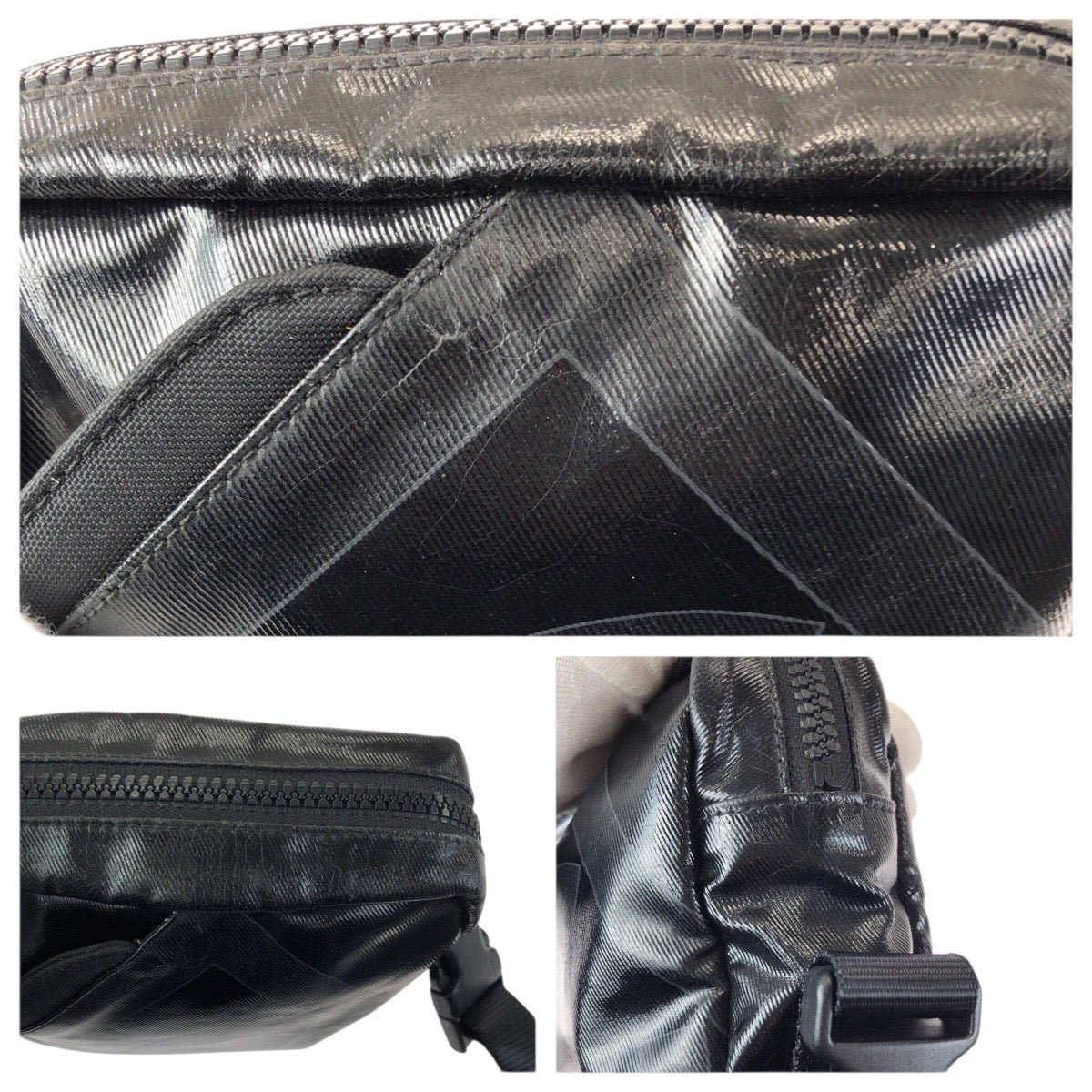 23540
CHANEL シャネル スポーツライン ココマーク ブラック 黒 シルバー金具 コーティングキャンバス ショルダーバッグ ポシェット レディース ABP70