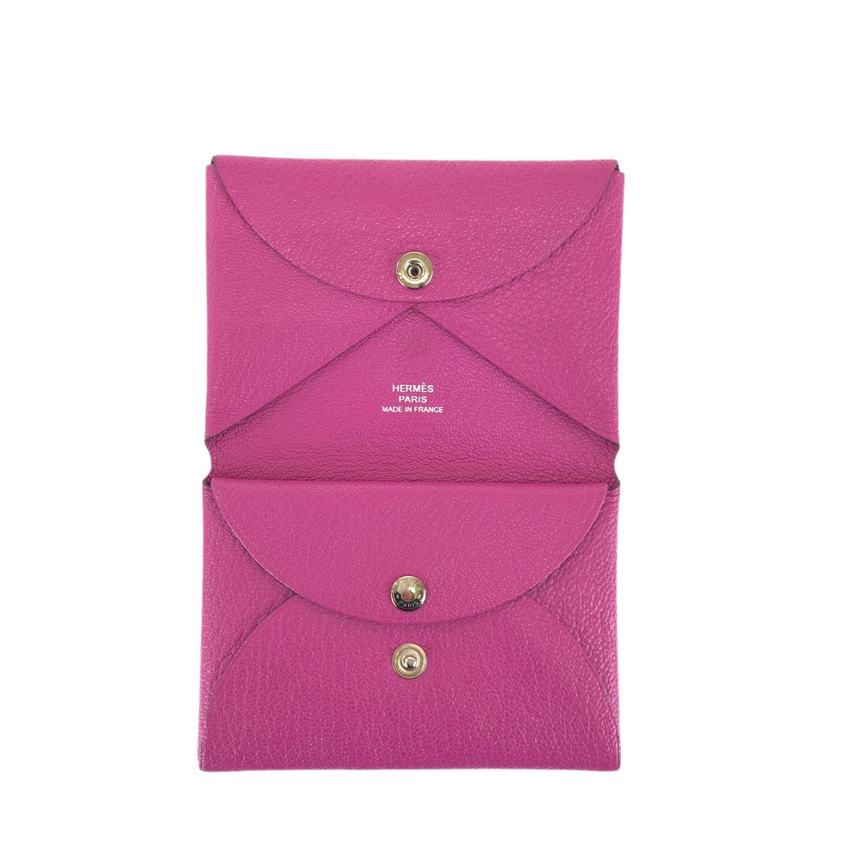 23541
HERMES エルメス カルヴィ デュオ ローズパープル ピンク ゴールド金具 シェーブル カードケース 名刺入れ コインケース Z刻印 レディース ABP42