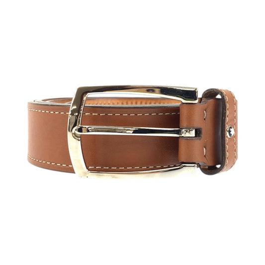 23543
MONTBLANC モンブラン 103cm ブラウン キャメル シルバー金具 レザー ベルト メンズ ABP16