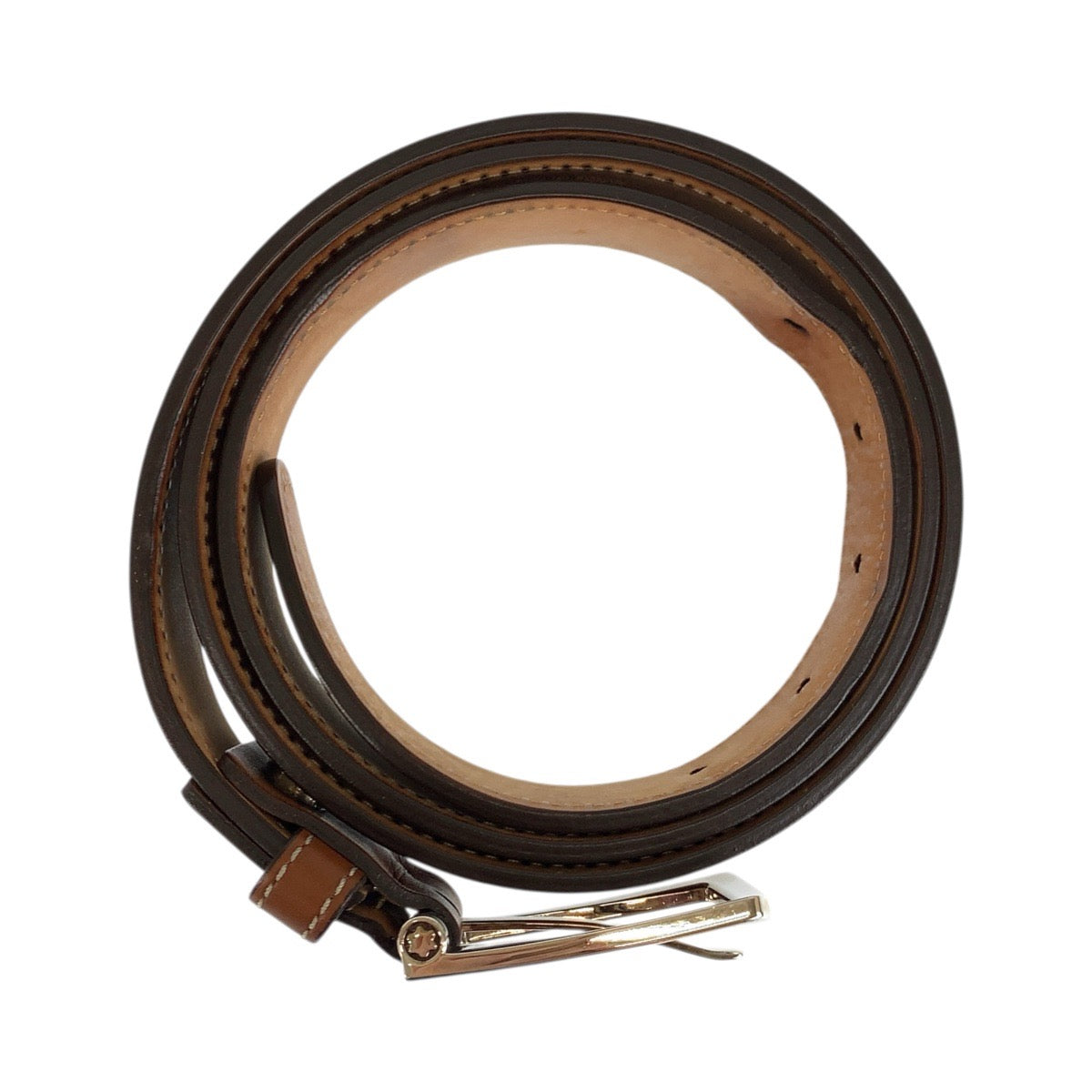 23543
MONTBLANC モンブラン 103cm ブラウン キャメル シルバー金具 レザー ベルト メンズ ABP16