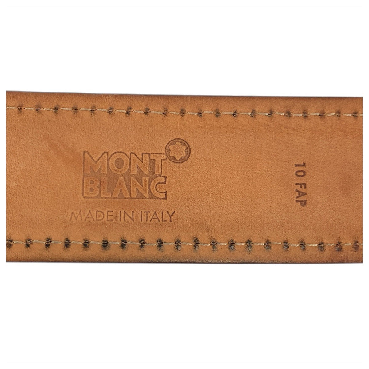 23543
MONTBLANC モンブラン 103cm ブラウン キャメル シルバー金具 レザー ベルト メンズ ABP16