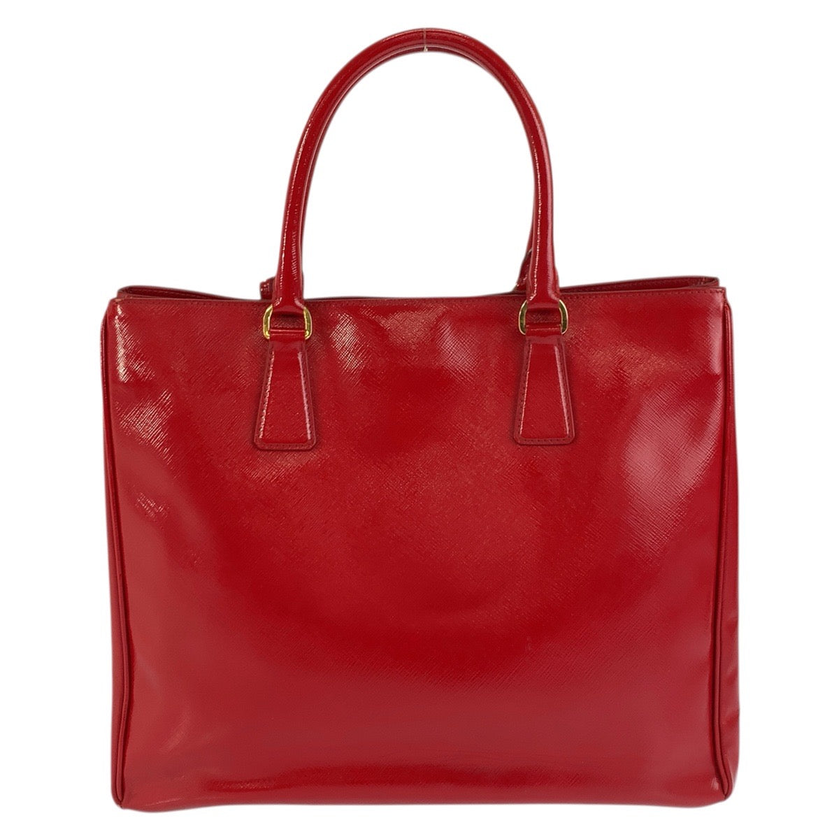 23545
PRADA プラダ サフィアーノ 三角ロゴプレート レッド ゴールド金具 レザー ハンドバッグ トートバッグ レディース ABP50