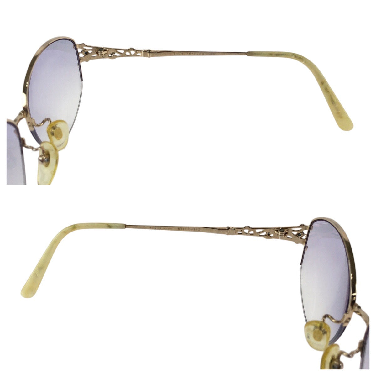 23547
FENDI フェンディ ダイヤモンド サファイア ゴールド メタル FE-9485 57□16-140 メガネ レディース ABP21