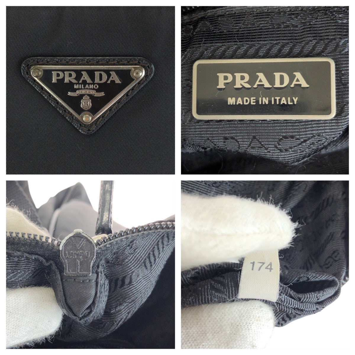 23548
PRADA プラダ テスート 三角ロゴプレート ブラック 黒 シルバー金具 ナイロン ショルダーバッグ ポシェット レディース AB35