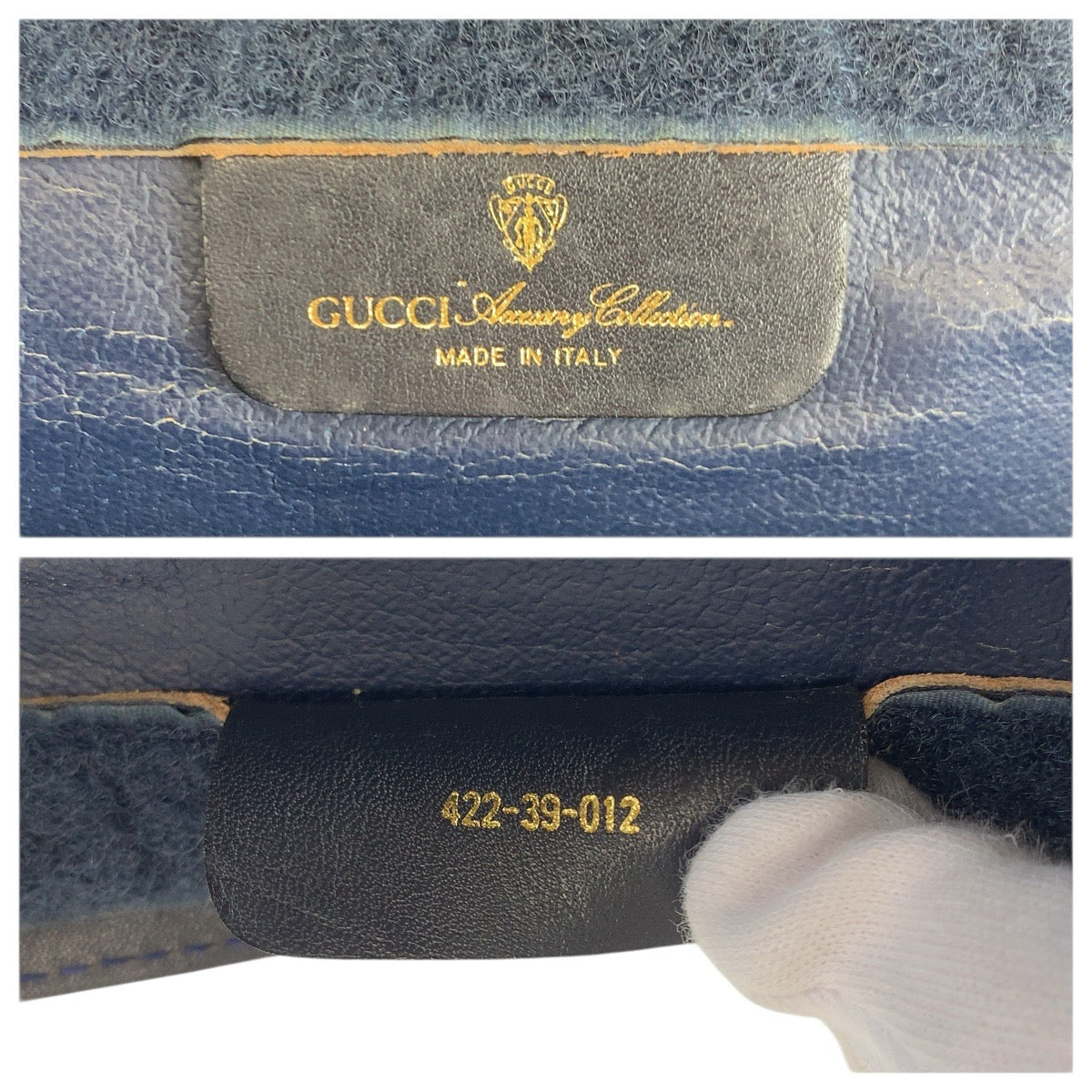 23549
GUCCI グッチ ヴィンテージ シェリーライン グレー ネイビー GGスプリームキャンバス / レザー 422 39 012 クラッチバッグ セカンドバッグ メンズ AB16