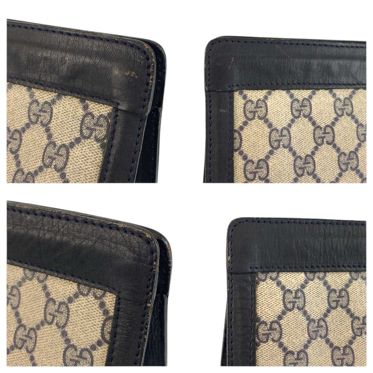 23549
GUCCI グッチ ヴィンテージ シェリーライン グレー ネイビー GGスプリームキャンバス / レザー 422 39 012 クラッチバッグ セカンドバッグ メンズ AB16