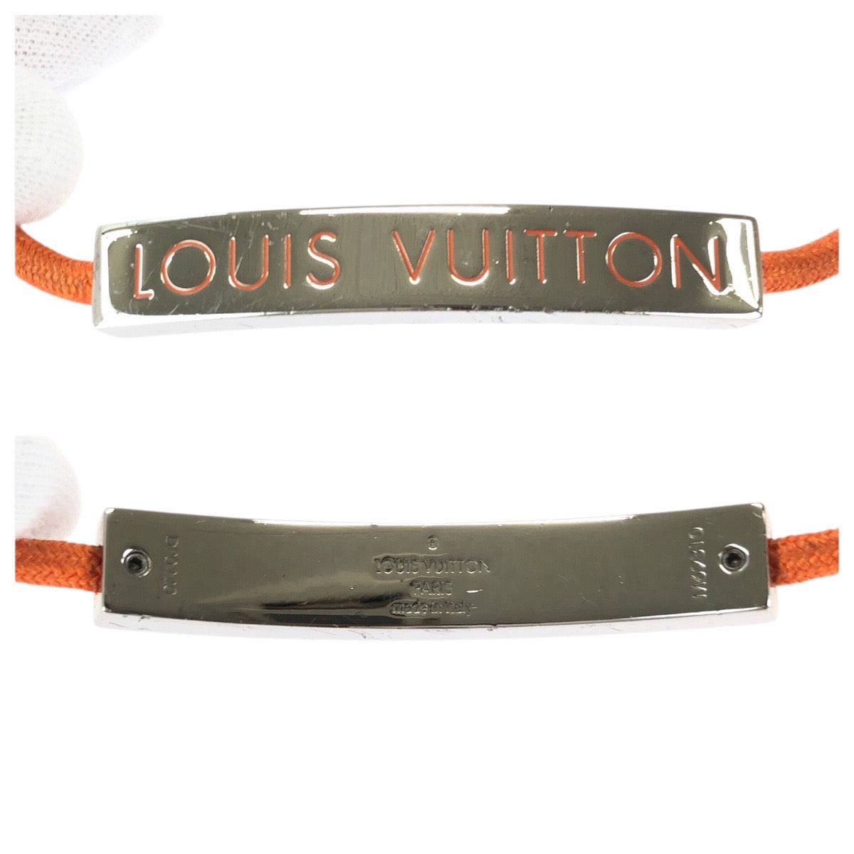 23554
LOUIS VUITTON ルイヴィトン ブラスレ LVスペース オレンジ シルバー金具 メタル M69310 ブレスレット バングル 男女兼用 レディース ABP14